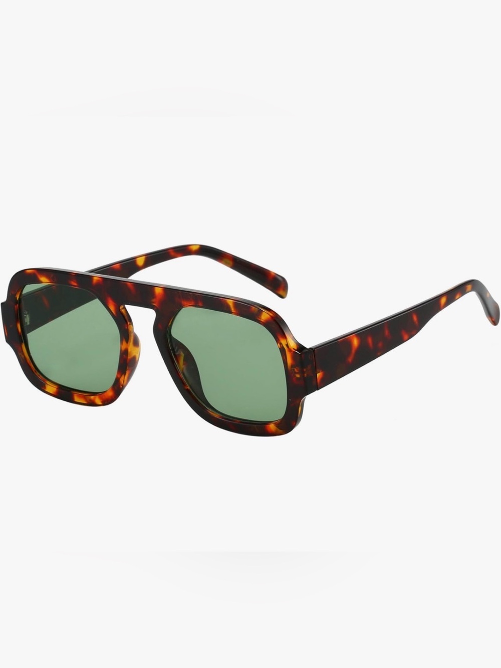 Women’s Tortoiseshell Sunglasses with Green Lenses